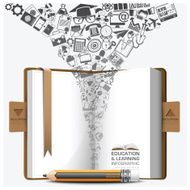 Education And Learning Step Infographic With Notebook Icon