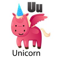 Alphabet U with unicorn