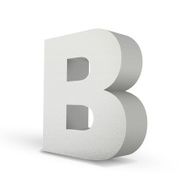 white letter B