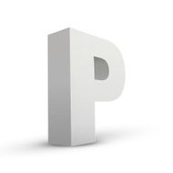 white letter P