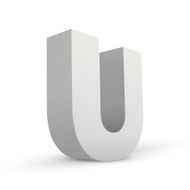 white letter U