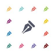 pen flat icons set