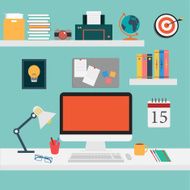 Vector of Office set for work