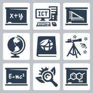 Vector school subjects icons set #1