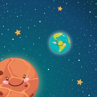 Cute Venus and Earth in space