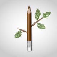 Wooden Pencil With Leaf N2