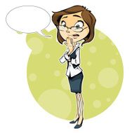 Silhouette of a business woman isolated on green background