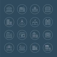 Building line icon set N4