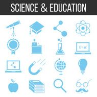 Science and education icons set