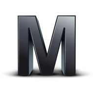 3d black letter M