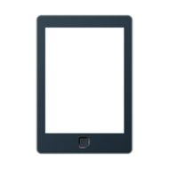 Portable e-book reader with clipping path for book and screen