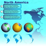 North America map on blue background vector N2