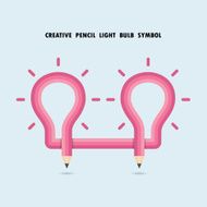 Pencil and light bulb on background N3