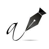 fountain drawing pen writing text symbol eps10