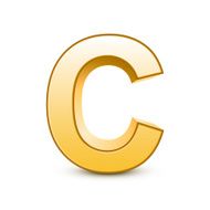 3d golden letter C N4