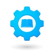 Gear icon with a book