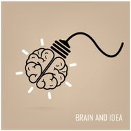 creative brain bulb symbol business concept