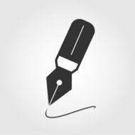 Fountain pen icon flat design N2
