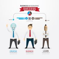 Concept of successful businessman cartoon Infographic Design