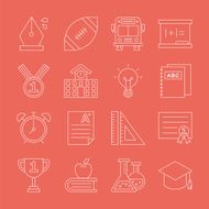 School line icon set N13