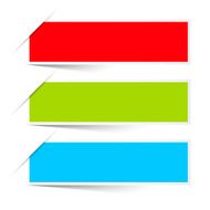 Red Green Blue Empty Paper Vector Labels Set