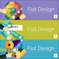 Flat design vector infographic banners with geometric infographics N162