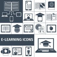 E-learning Icon Black Set