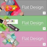 Flat design vector infographic banners with geometric infographics N163