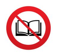 Don`t read Book sign icon Open book symbol