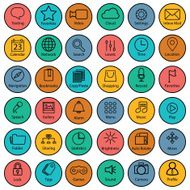 Set of universal thin line icons for web and mobile