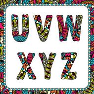 U V W X Y Z Letters of alphabet with
