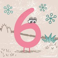 Cute alphabet Number 6