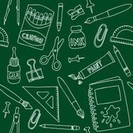 School supplies seamless pattern N3