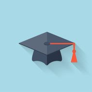 Graduation academic cap flat icon