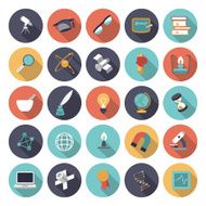 Flat design icons for science and education N2