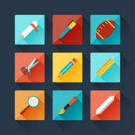 Set of education icons in flat design style