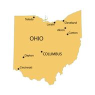 yellow map of Ohio