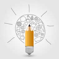 Vector concept pencil with idea N2