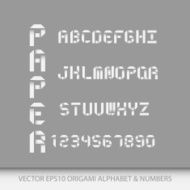 Origami alphabet letters and numbers Vector illustration EPS10