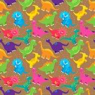 Dinosaur Seamless Tileable Vector Background Pattern N10