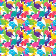 Dinosaur Seamless Tileable Vector Background Pattern N11