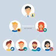 Professionals network Vector illustration flat style