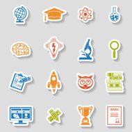 Education Icon Sticker Set