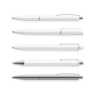 Vector Set of Blank Pens Isolated on White Background