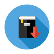 Book Download Flat Circle Icon