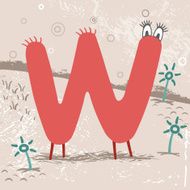 Cute alphabet Letter W