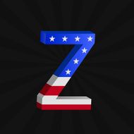 USA flag alphabet N23