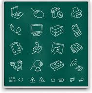 Chalkboard computer icons