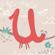 Cute alphabet Letter U
