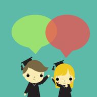 two graduate speak